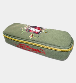 Edhardy Skull Pencil Case Unisex Olive