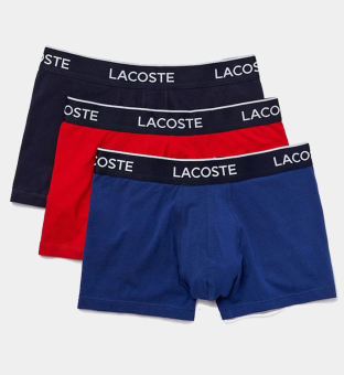 Lacoste 3 Pack Boxers Mens Navy Blue Red