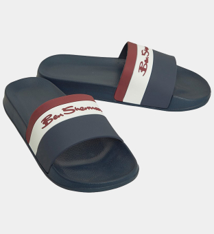 Ben Sherman Sliders Mens Navy White Red