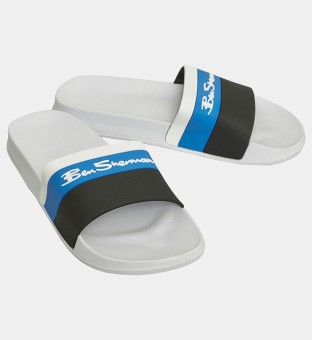 Ben Sherman Sliders Mens White Black Blue