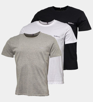 Ben Sherman 3 Pack T shirts Mens Black White Light Green Marl