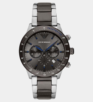 Emporio Armani Watch Mens Silver Black