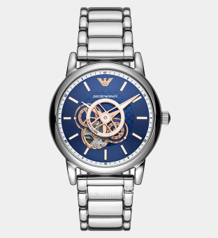 Emporio Armani Watch Mens Silver Blue