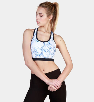 Elle Sport Sports Bra Womens Blue White