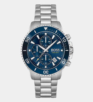 Hugo Boss Watch Mens Silver Blue 