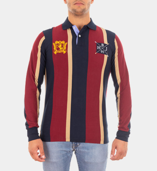 Harmont & Blaine Polo Shirt Mens Bordeaux Multi