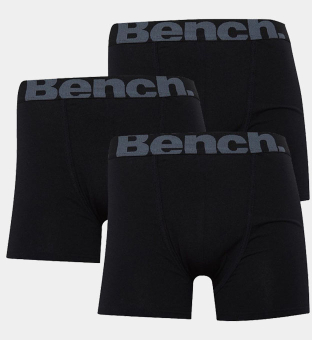 Bench 3 Pack Boxers Mens Black Grey