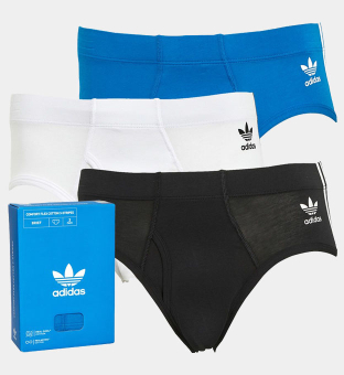 adidas Originals 3 Pack Briefs Mens Black _Blue _White