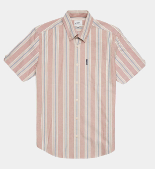 Ben Sherman Shirt Mens Dark Pink