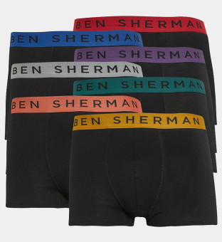 Ben Sherman 7 Pack Boxers Mens Black