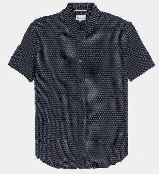 Ben Sherman Shirt Mens Navy Off White