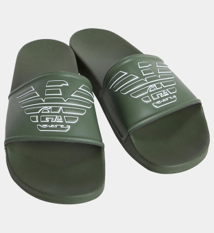 Emporio Armani Slides Mens Green