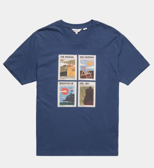 Ben Sherman T-shirt Mens Blue Denim