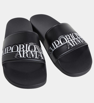 Emporio Armani Slides Mens Black