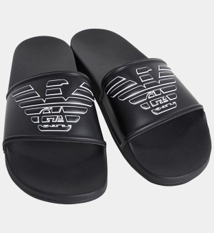 Emporio Armani Slides Mens Black