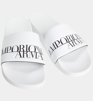 Emporio Armani Slides Mens White