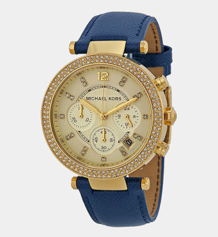 Michael Kors Watch Womens Gold Blue