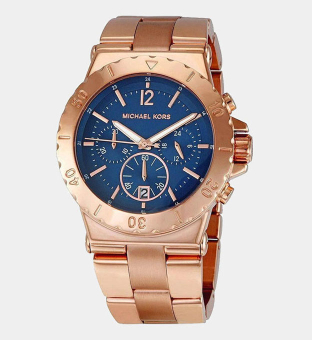 Michael Kors Watch Mens Blue Rose Gold