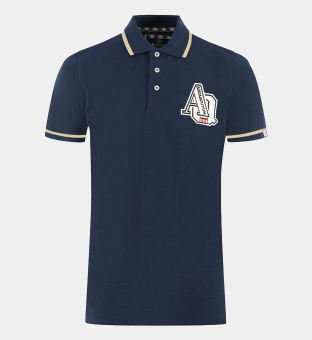 Aquascutum Polo Shirt Mens Navy Blue