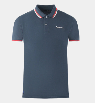 Aquascutum Polo Shirt Mens Navy Blue