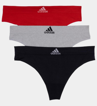 adidas 3 Pack Thongs Womens Black _Grey _Red