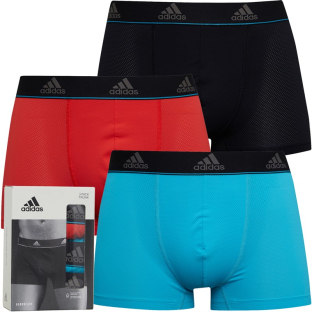 adidas 3 Pack Boxers Mens Black  Red  Aqua