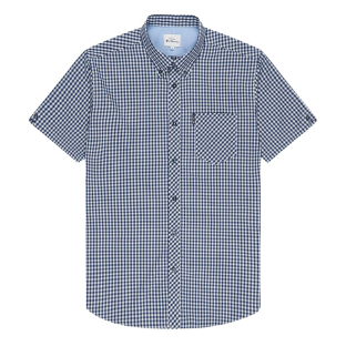 Ben Sherman Shirt Mens Dark Blue White