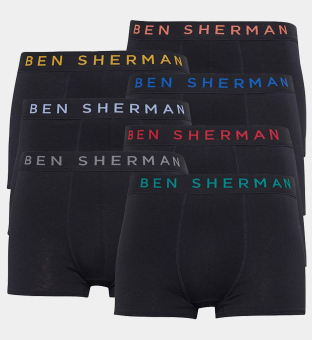 Ben Sherman 7 Pack Boxers Mens Black