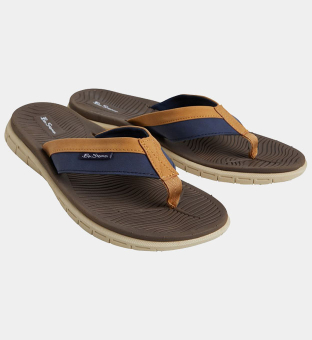 Ben Sherman Flip Flops Mens Navy _Tan