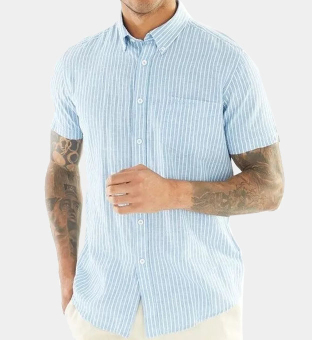 Ben Sherman Shirt Mens Light Blue White