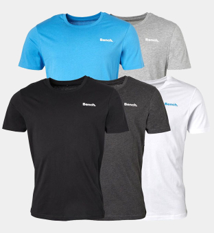 Bench 5 Pack T-shirts Mens Grey Marl _White _Blue _Charcoal