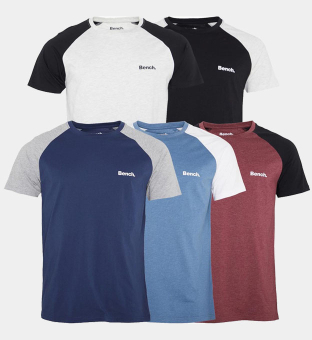 Bench 5 Pack T-shirts Mens Black _Navy _Burgundy Marl _Denim Marl _Ecru Marl