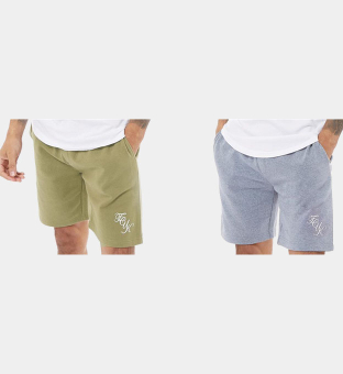 French Connection 2 Pack Shorts Mens Khaki Mid Blue