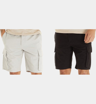 French Connection 2 Pack Shorts Mens Black _Light Grey