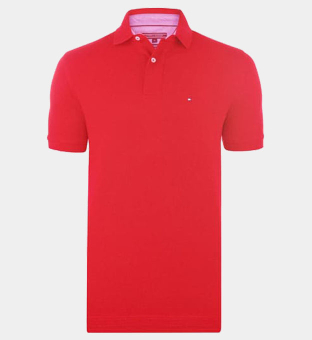 Tommy Hilfiger Polo Shirt Mens Chilli Red