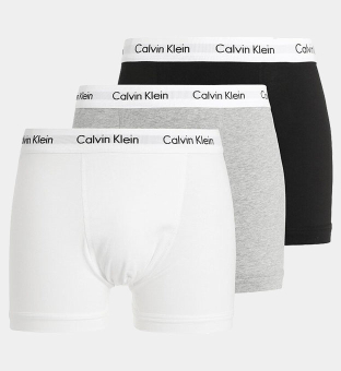 Calvin Klein 3 Pack Boxers Mens Black White Grey